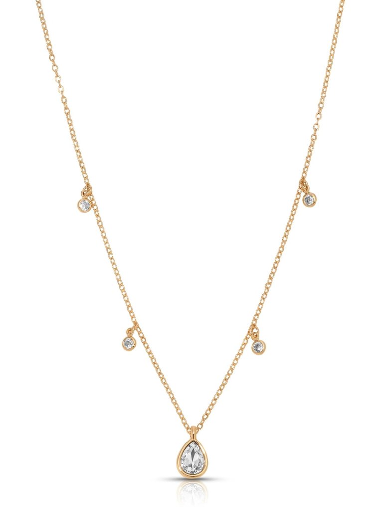 Ettika Dripping In Crystals Drop 18k Plated Necklace New Nwt 36$